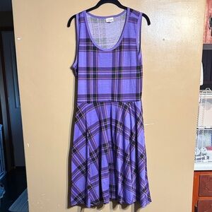 LuLaRoe Purple Plaid Dress